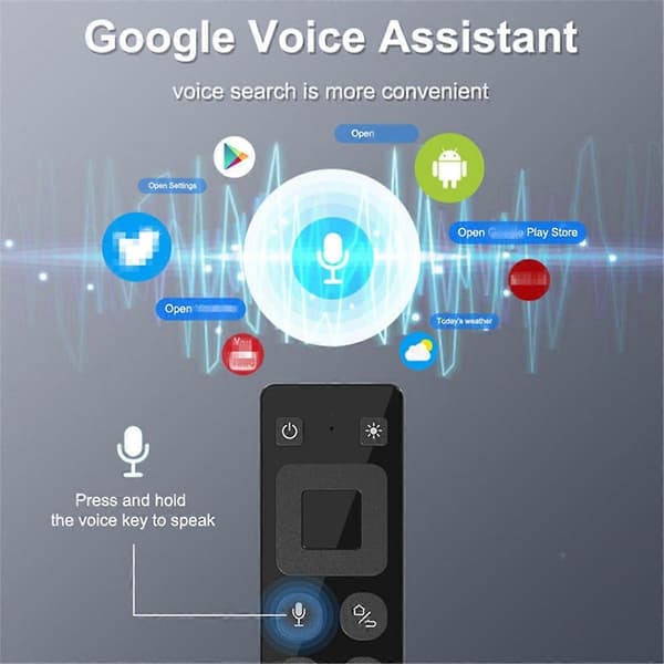 T9Pro Luftmus Stemmekontroll 2.4GHz Bluetooth Pointer Sidevending Trådløst Tastatur Fjernkontroll for Android TV Boks Nettbrett