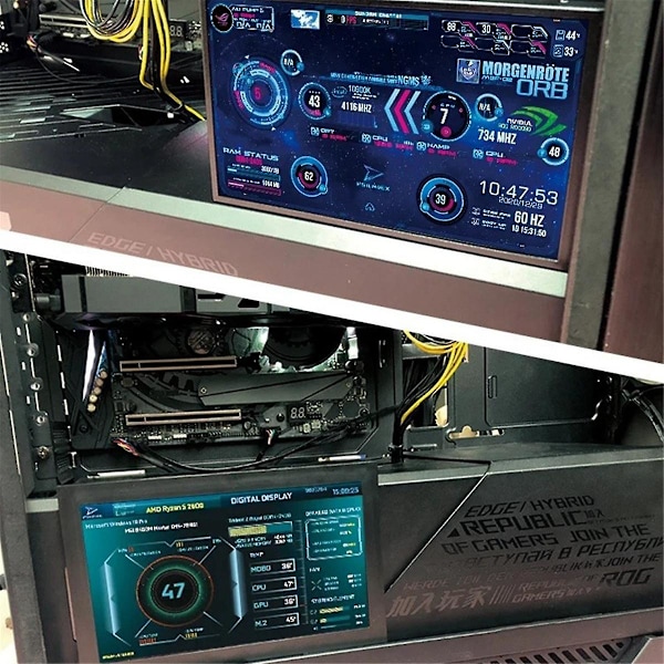 7 tommers 1024X600 IPS LCD-skjerm Temperatur CPU GPU SSD Overvåking Sekundær skjerm for AID