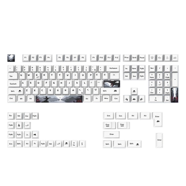 108 nycklar Pbt Dye Sub Keycaps För Mx Switchar Cherry Profile Mekaniskt tangentbord