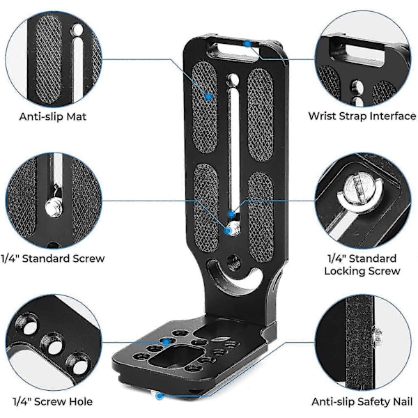 L Beslag Stativ Hurtigudløserplade til DSLR Kamera Canon Nikon Sony DJI Osmo Ronin Zhiyun Stabilisator