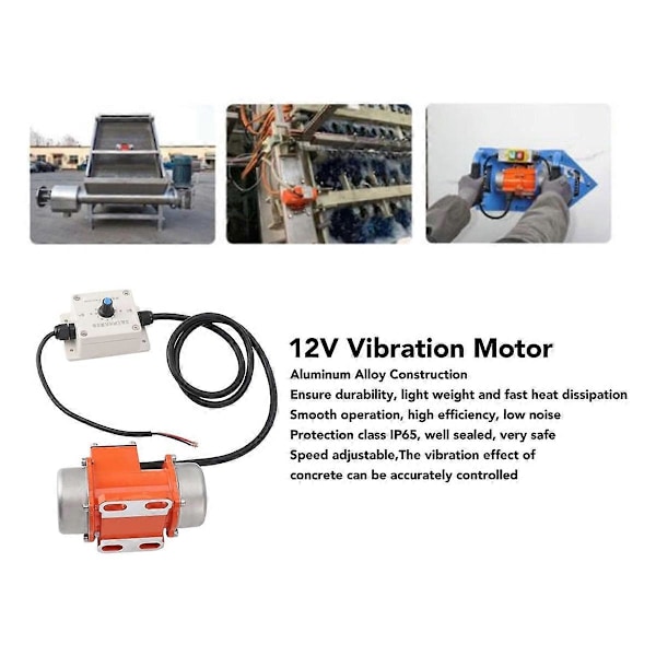 12V Vibrasjonsmotor Aluminiumlegering 4000RPM Justerbar Hastighet Børsteløs DC Betong for Utstyr