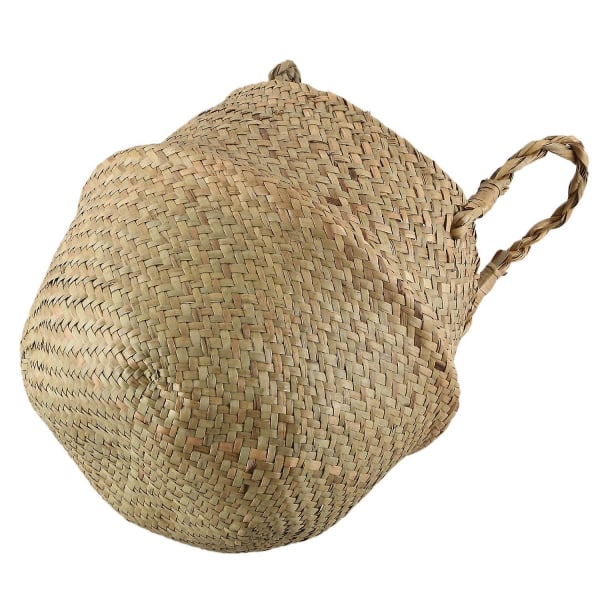 Sjögräsflätad Korg Rattan Vikbar Hängande Blomkruka Planterad Vävd Smutstvättkorg St