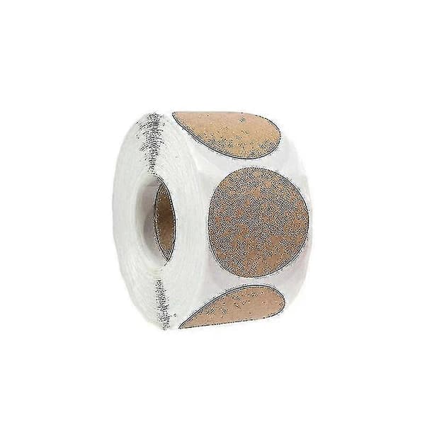 Naturlige Brune Kraft-klistremerker (500 per rull) - for prislapper