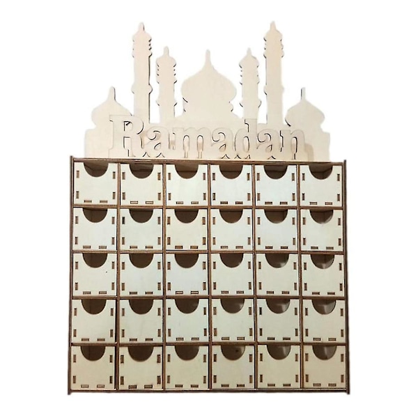 Tre-Eid Ramadan Mubarak Adventskalender Muslimsk Islamsk Eid Dekorasjon Ornament Festforsyninger