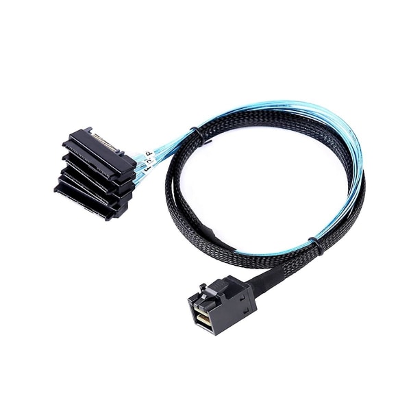 Mini Sas Hd 12g Sff8643 til 4 Sas 29-pinners Sff8482-kabelkontakter med 15-pinners Sata-strømkontakt C