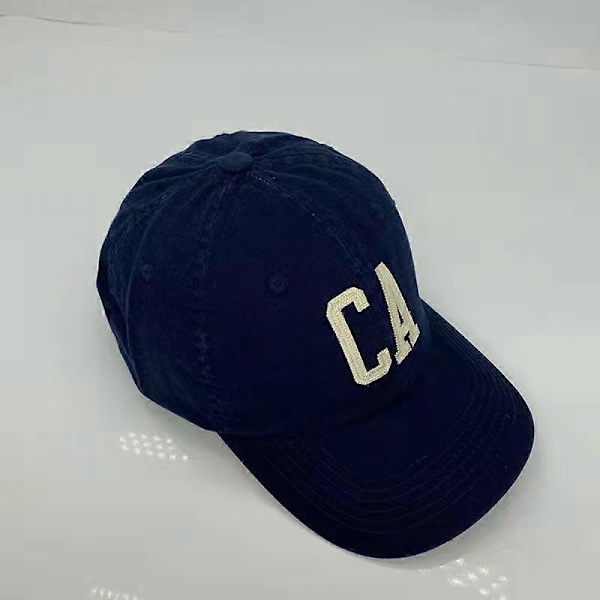 Hat Embroidered CA Letter Adjustable Baseball Cap For Men And Women (Navy Blue