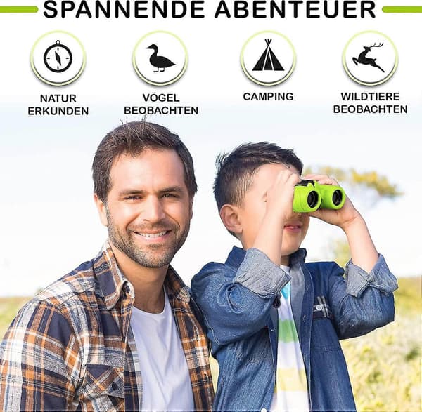 Børnekikkert 8x21 Komplet Sæt med Forstørrelsesglas til 4-8 Årige Drenge & Piger