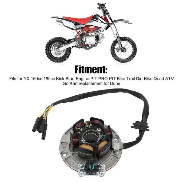 Magneto Statorplatta Kopparspole 5 Trådar Hög Konduktivitet Generator Statorspole för YX 150cc 160cc Kickstartmotor