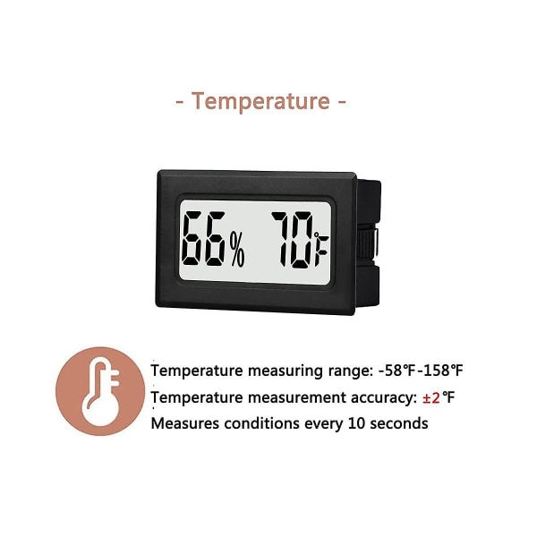 Mini lille digitalt hygrometer termometer indendørs med temperatur fugtighedssensor Monitor Fahrenheit () F