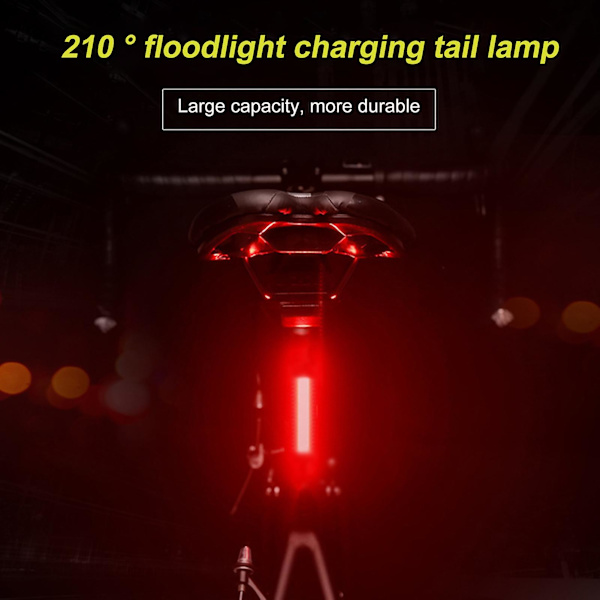 1 sæt USB-opladning cykel baglygter super lyse hurtigudløsning aluminiumlegering vandtæt cykellygte til cykling