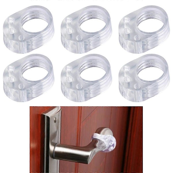 Väggskydd för dörrknoppar, Transparent litet mjukt väggskydd, 6-pack