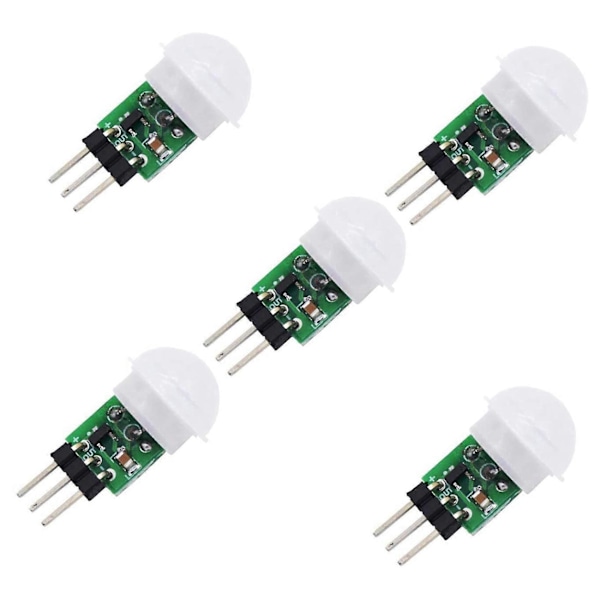 AM312 PIR Sensor, 5-pakning PIR Bevegelsessensor Utendørs Mini Pyroelektrisk Infrarød PIR Human IR Sensor Mo