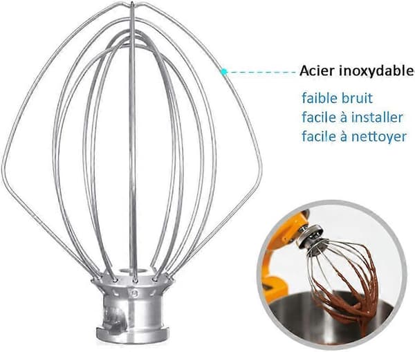 Rustfri ståltrådspisk Kompatibel med Kitchen Aid K45WW WP9704329 KSM150 KSM160 K45 KSM90 Food Processor Tilbehør