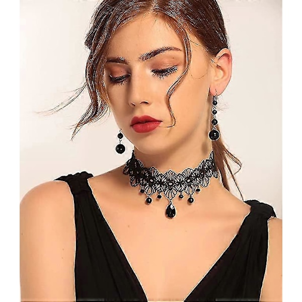 Blonde Choker Halskjeder For Kvinner, Gotisk Tilbehør For Kvinner Jenter