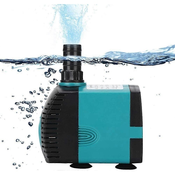 Dränkbar fontänvattenpump (2000L/H, 35W) med 2 munstycken 2,2 m lyfthöjd