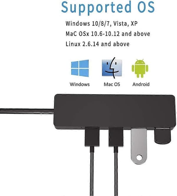 2025 Egnet USB-hub, 4 Port USB 3.0 Hub, Ultra Slim Ekstra Lett USB-adapter, USB-distributør Datahub for