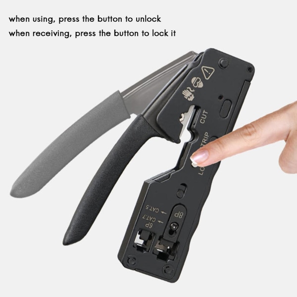 Netværkskabel Crimper RJ45 Crimp Tool Cutter Stripper til Rj45 Cat7 Cat6 Cat5 Rj11 Rj12 Connector C