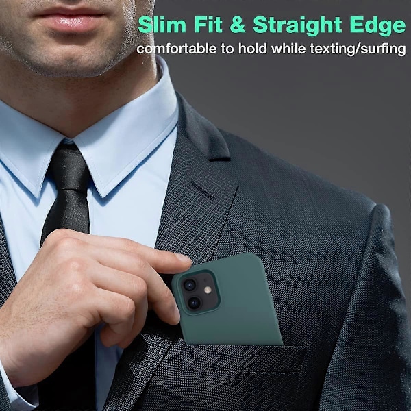 Støtsikker Designet for iPhone 12 Mini Etui, Flytende Silikon Telefonveske med [Myk Anti-Riper Mikrofiber Fôr] Fallbeskyttelse 5,4 tommer Slank Tynn