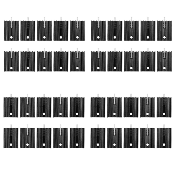 40 Pcs 21x15x11mm Black Aluminum Heat Sink For To-220 Mosfet Transistors