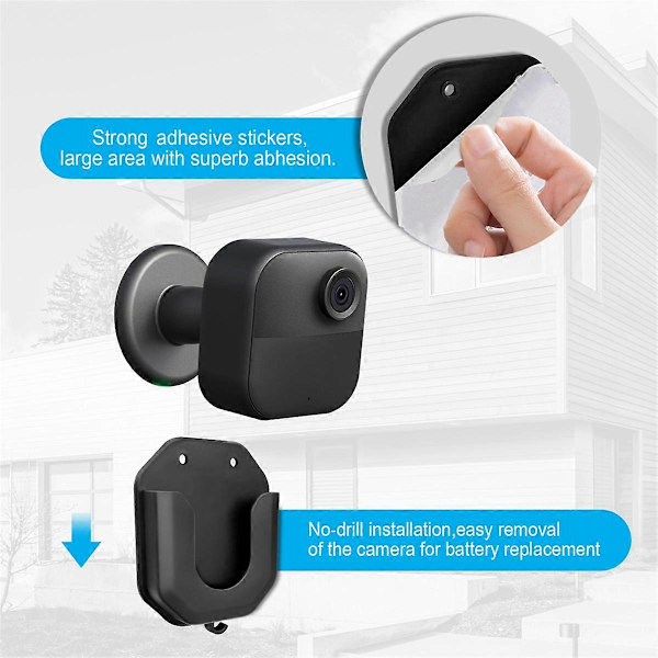 3-pack Väggfäste utan borrning eller skruvar, kompatibelt med Blink Outdoor 4/Mini/Mini 2-kameror