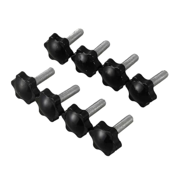 8 st Svarta Reservdelar M8 X 30mm Hanknapp med Räfflat Grepp