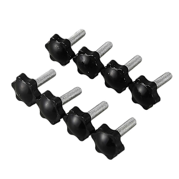 8 stk. sorte reservedele M8 X 30 mm han gevind riflede greb stjerneknop