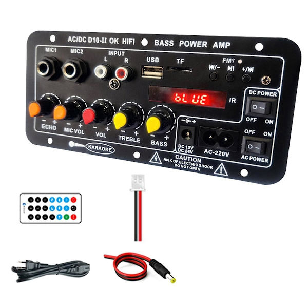 Forstærkerkort med optisk lyd Bluetooth Amp USB FM-radio TF-afspiller DIY Audio Subwoofer til hjemmet