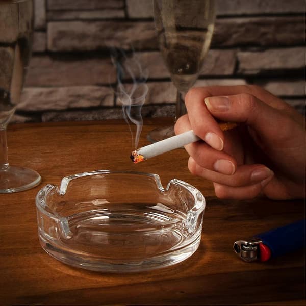 4x Glas Askfat - Transparent Glas Askfat För Cigarett Askfat För Privat bruk