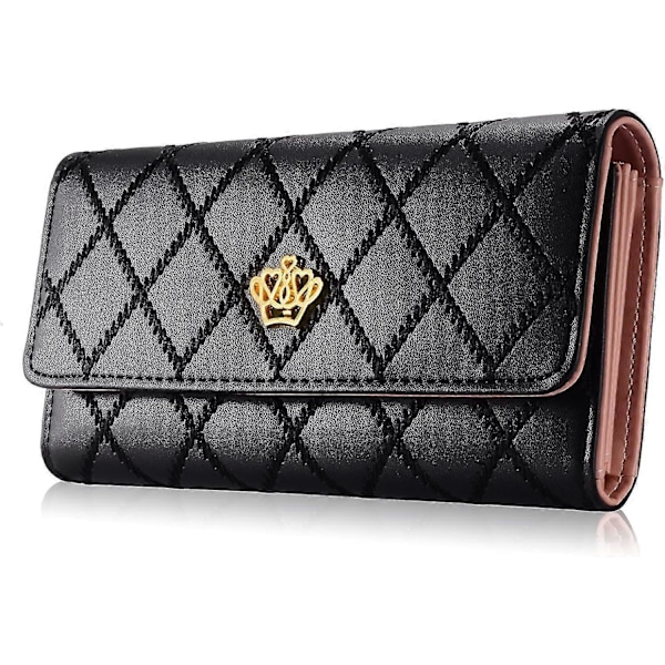 Damplånbok Elegant Clutch Kronplånbok Lång Plånbok Läderplånbok-Yvan