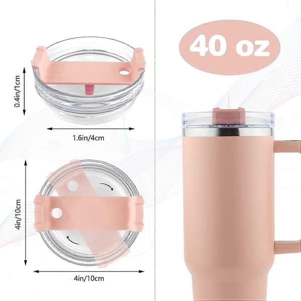 Mugglock som passar mugg 40 oz, ersättningslock stänksäkra lock spillfria mugglock pink