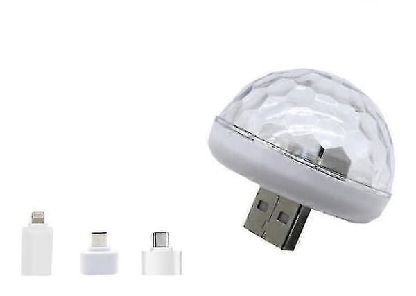 2025 Lämplig Portabel Mini USB RGB LED Disco Scenljus (Gul)