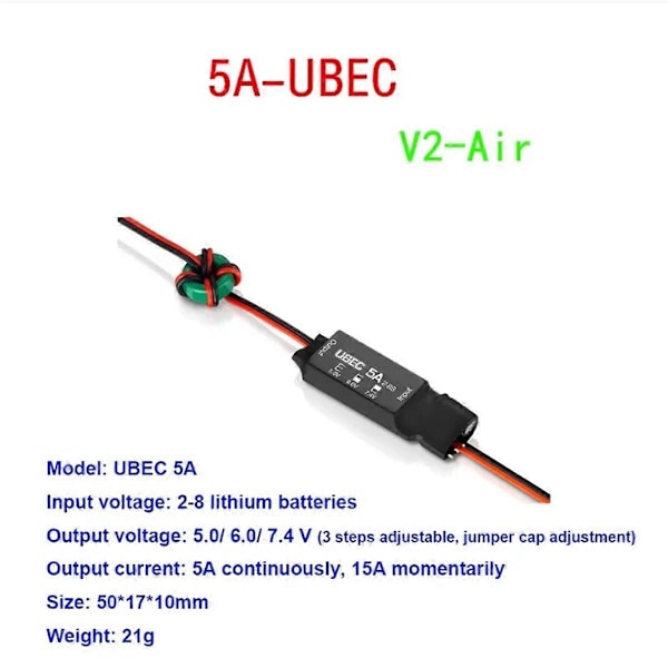 UBEC 5A V2 Luft Høyspent Regulator Modul 2-8S 5V 6V 7.4V 5A Justerbar BEC for Crawler