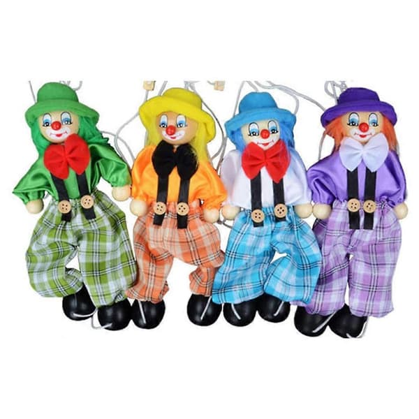 4-pack Clown Leksaker Drag Snöre Docka Barnleksaker för Förälder-Barn Leksaker Barn Present