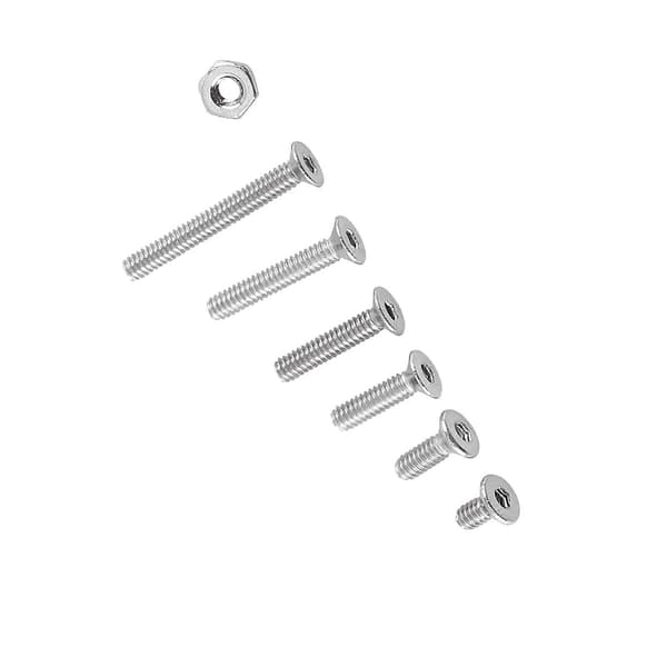 250 stk. M2 Hex Socket Skruer Bolt Med Hex Møtrikker Sortiment A2 Rustfrit Stål (Fladt hoved) YEMAA
