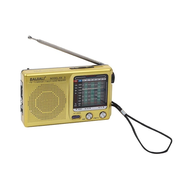 Full Band Radio Kannettava Vintage Radio Kätevä monitoiminen Weather Mini Utility Radio