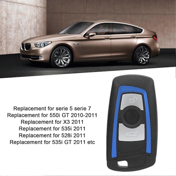 Svart Bilnøkkel Fjernkontroll Skall Etui Liten Intelligent Holdbar Erstatning for 550i GT 201020113 Knapp