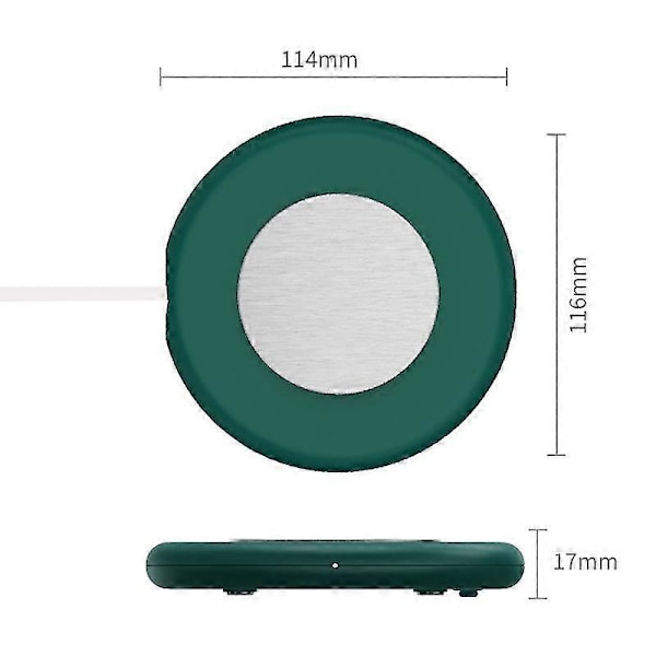 Kaffekoppvarmer til skrivebord, krusvarmer, kaffekoppvarmer for kaffe, melk og te, USB-varmeplate (grønn)