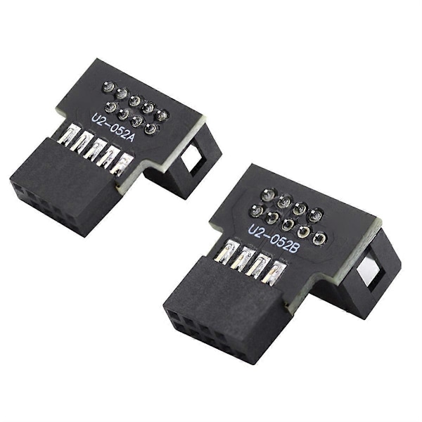 1 set Nedåt & Uppåt Vinklad 90 Graders Hane till Hona USB 2.0 10Pin 9Pin Header för Moderkorts Förlängningsadapter