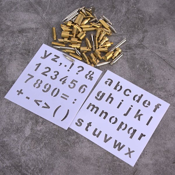 Brenne Penne Tupp Sett - 56 stk Lodding Pyrografi Graveringsverktøy Kit