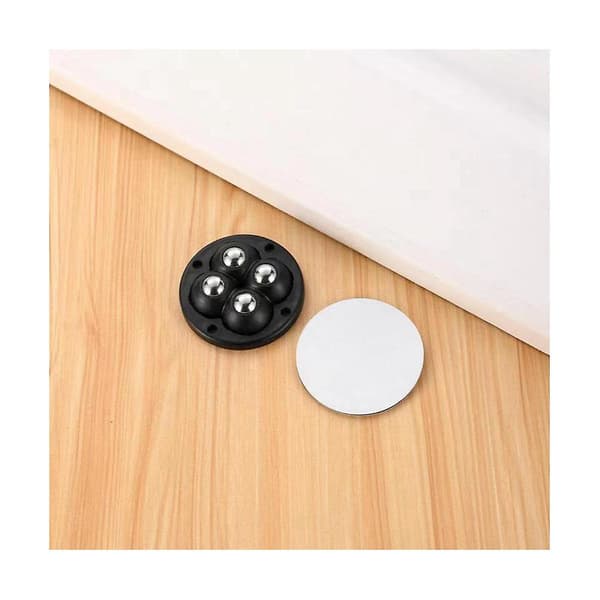 8 stk Selvklebende Ball Universal Hjul 4 Kuler Rustfritt Stål Hjulbase For Møbler Sengeside T