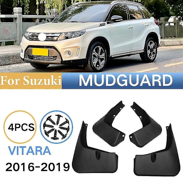 Front Bak For Suzuki Vitara Edcudo 2016 - 2019 Mud Flaps Mudflaps Sprutbeskyttere Mudguards 2017 2018 2019-m.3975