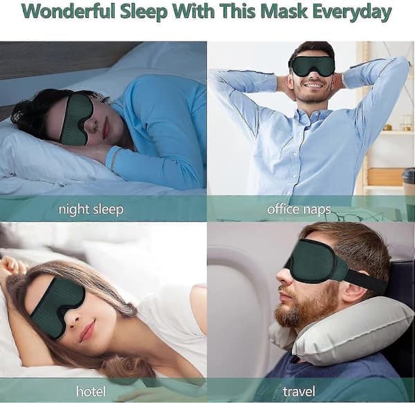 Natmaske Sovemaske Blindfold Nat Cahce Øjne Til Sovning Memory Foam 3d Konturformet Pasform