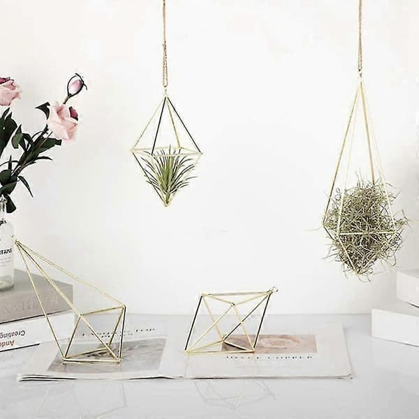 4 pakker luftplante hengende holder himmeli dekor geometrisk planter