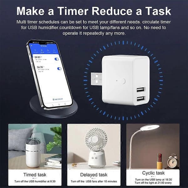 Tuya Smart Zigbee USB-adapterkontakt 5V Mini 2 USB-strömadapter Smart Life-kontroll för Alexa Yande