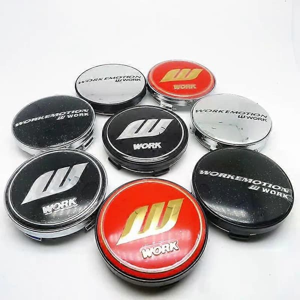 4 stk. 60 mm W Work Emotion hjulkapsler senter nav bil styling emblem merke logo felger deksel tilbehør E