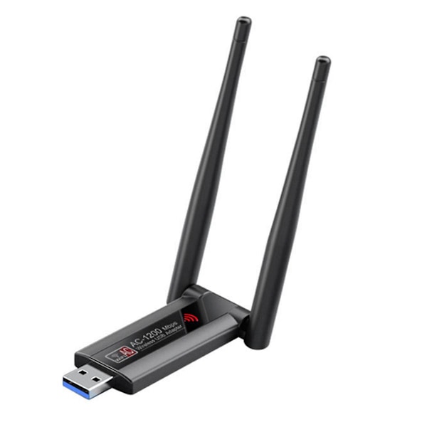 1200M USB-netværkskort RTL8812 Dual Band 2.4G 5G trådløs AC1200 Wifi Lan-adapter Dongle med antenne