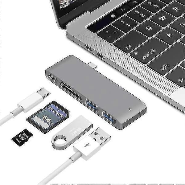 Type-c Hub 5 I 1 Hub 6 I 1 Hub Hub Usb-c Til Hdmi Splitter Ca Silver