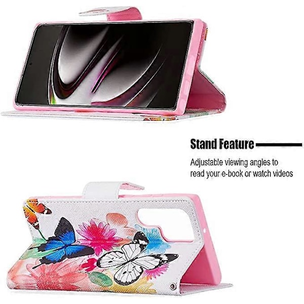 Kompatibel med Samsung S21  Etui Luksuriøs Elegant PU Læder Flip Folio Etui med Kortlomme Holder Tegnebog Støtte Magnetisk Spænde Dækning til Samsung G