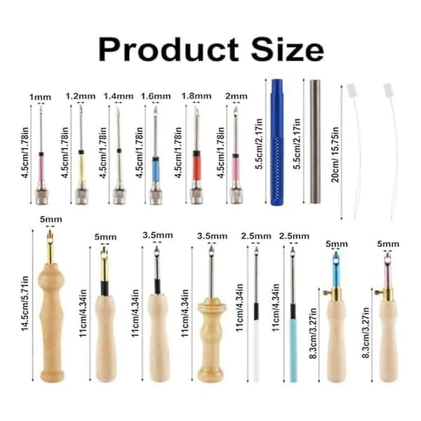Punch Needle Kit, Justerbart Punch Needle Sæt i Træ, Punch Needle Voksne Begynder