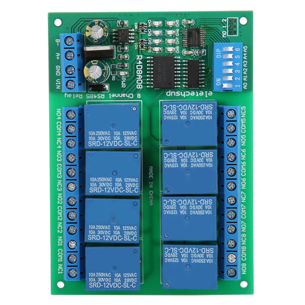 12V 8-kanavainen RS485-rele PLC-laajennuslevy RTU-protokollan etäohjaukseen